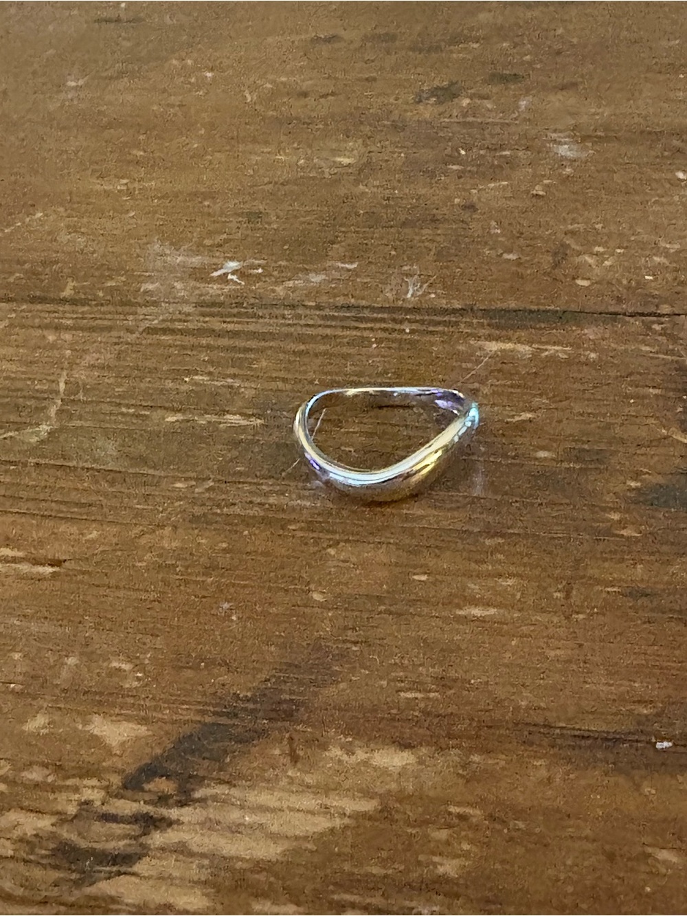 Sterling Silver Curved Band Ring - Silver